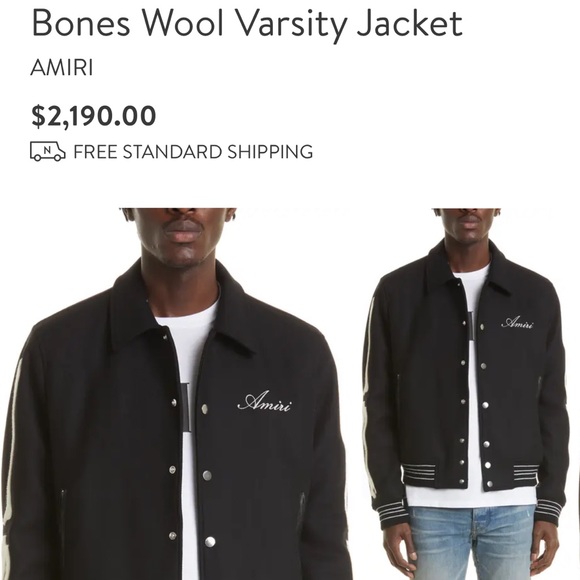 Amiri Bones Wool Bomber - Picture 5 of 5